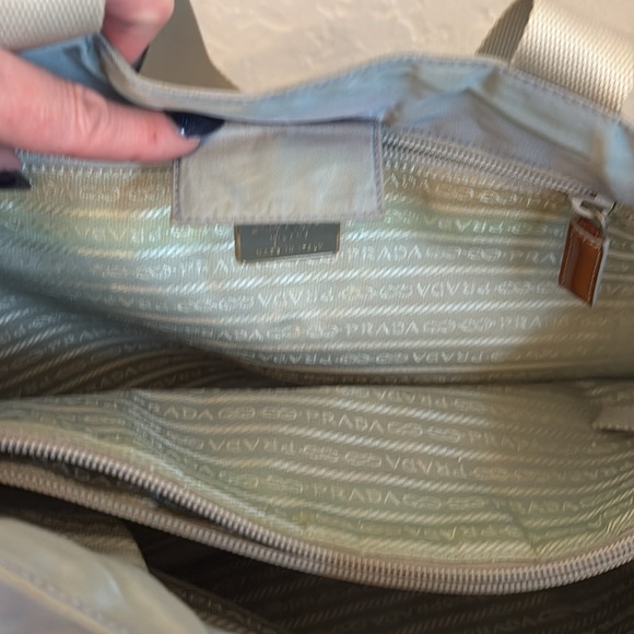 PRADA TESSOTO  rare NYLON POCKETED TOTE  grayish blue - Picture 7 of 10